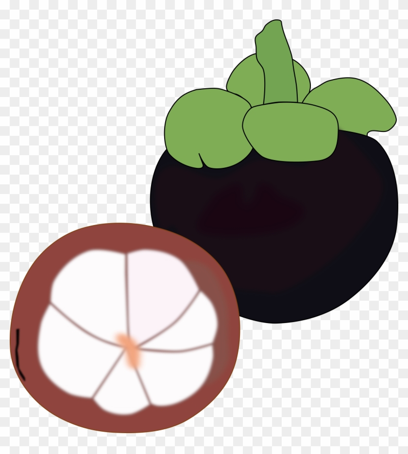 Flat, Fruit, Fuzzy - Mangosteen Clipart Png #238951