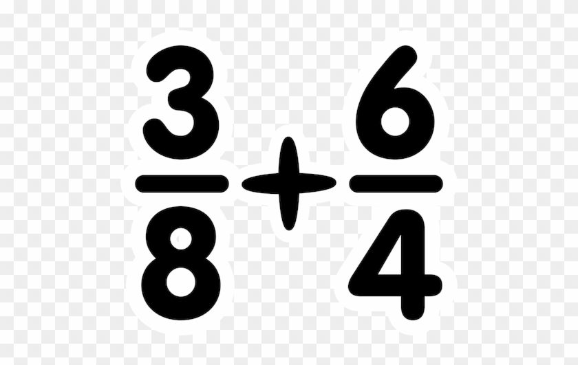 Mathematik Clipart Schwarz Weiß - Adding Fractions Clipart #239044