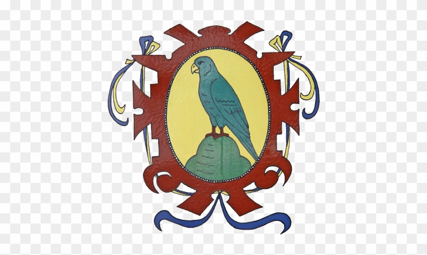 Hat Auf Goldenem Schild Einen Blauen Sittich, Der Auf - Emblem #239253