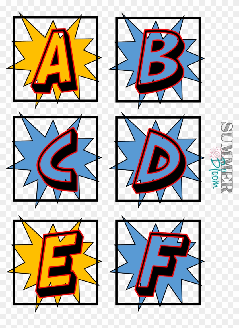 Superhero Word Wall Alphabet - Super Hero Lettering - Free Transparent PNG  Clipart Images Download