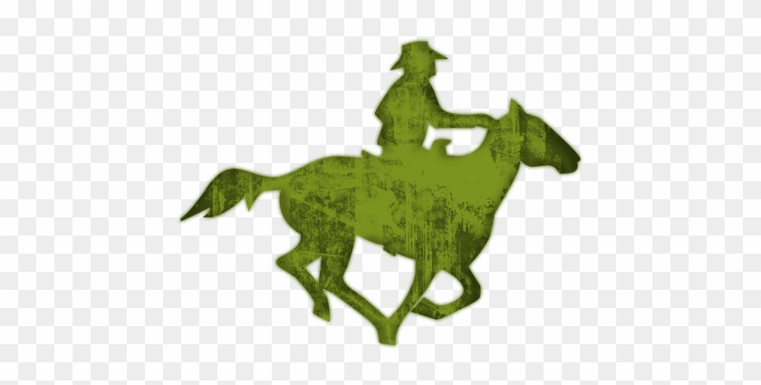 Green Horse Cliparts - Western Rider Oval Bumper Sticker #239744