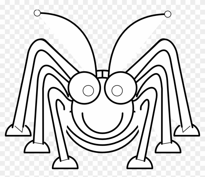 Grasshopper Black White Line Art 555px - Minibeasts Black And White #240241