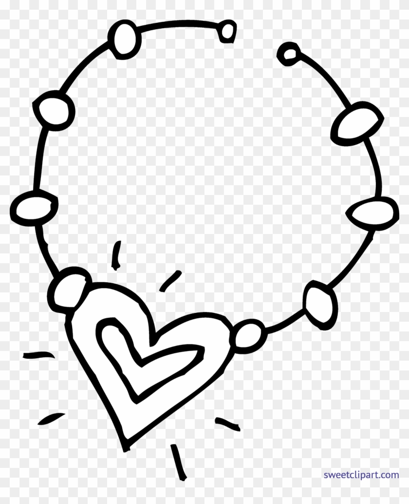 Necklace Coloring Page Clip Art - Necklace Black And White #240575