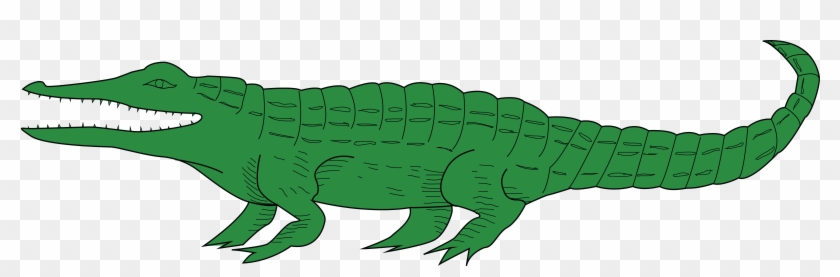 Free Clipart Of A Green Alligator - Crocodile Coat Of Arms #240607