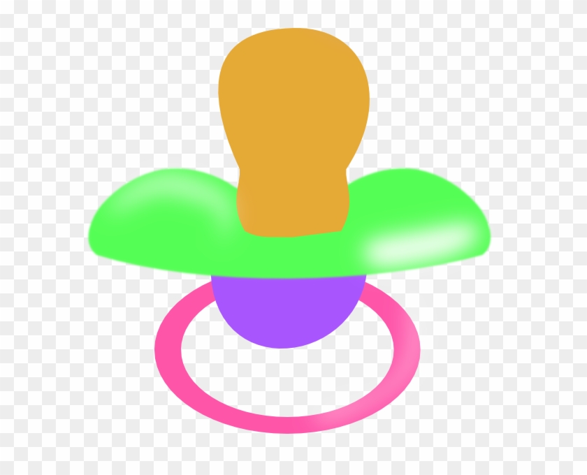 Green Purple Pink Pacifier Clip Art - Baby Pacifier Clip Art #240894