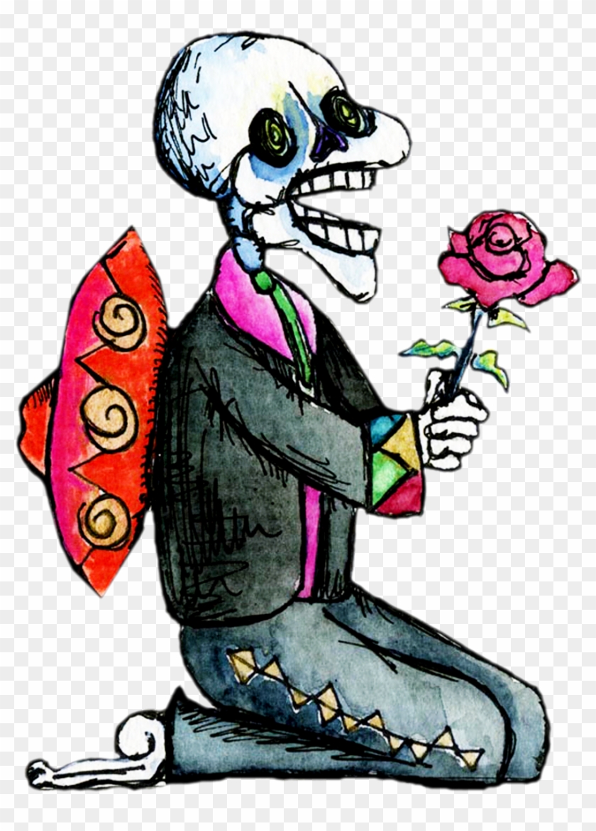 Mexico Day Of The Dead Dancer Mariachi Skeleton Hand - Drawing #240990