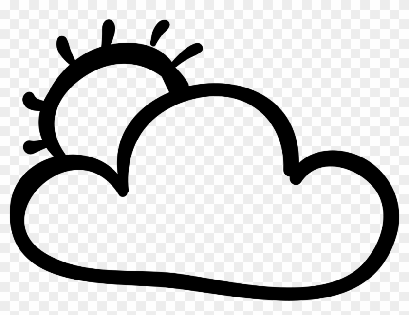 Cloud And Sun Hand Drawn Outlines Comments - Hand Drawn Cloud Png #241007