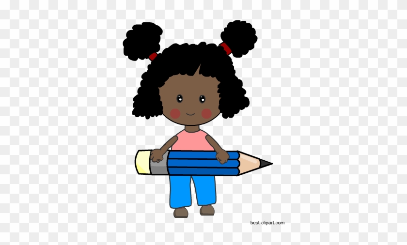 Kid With A Big Blue Pencil, Free Clip Art - Kid With A Big Blue Pencil, Free Clip Art #1530884