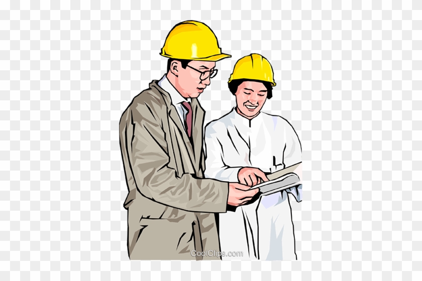 Workers In Hard Hats Discussing Plans Royalty Free - Workers In Hard Hats Discussing Plans Royalty Free #1531204