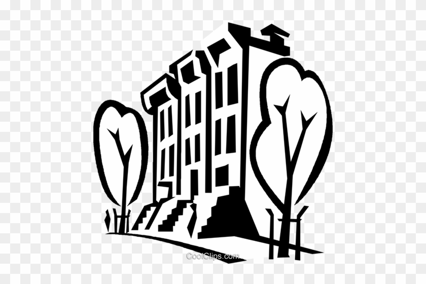 Apartment Buildings Royalty Free Vector Clip Art Illustration - Apartment Buildings Royalty Free Vector Clip Art Illustration #1531255