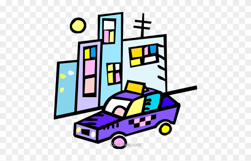 Taxi In Front Of Apartment Buildings Royalty Free Vector - Taxi In Front Of Apartment Buildings Royalty Free Vector #1531260