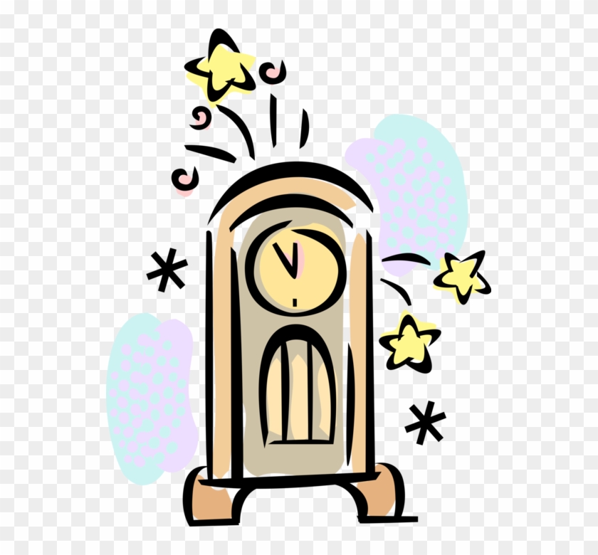 Vector Illustration Of Grandfather Clock Rings In New - Vector Illustration Of Grandfather Clock Rings In New #1531824