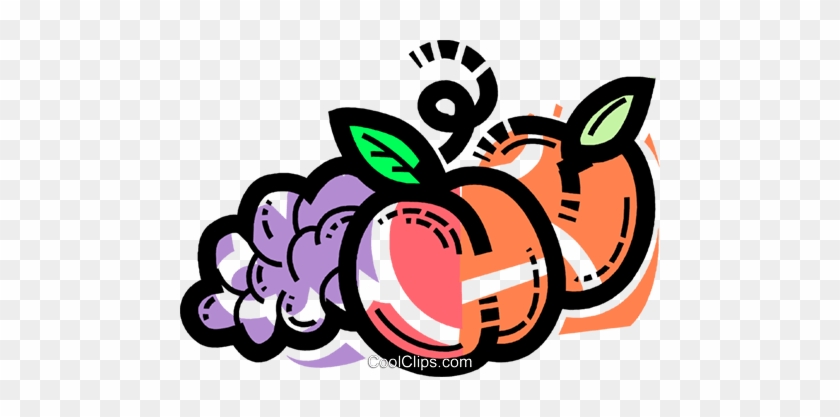 Apple, Peach And Grapes Royalty Free Vector Clip Art - Apple, Peach And Grapes Royalty Free Vector Clip Art #1531864