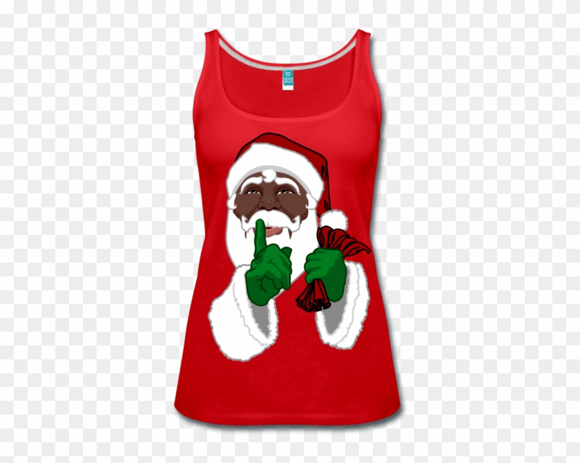 African Santa Clause Tops Women's Black Santa Tank - African Santa Clause Tops Women's Black Santa Tank #1531965