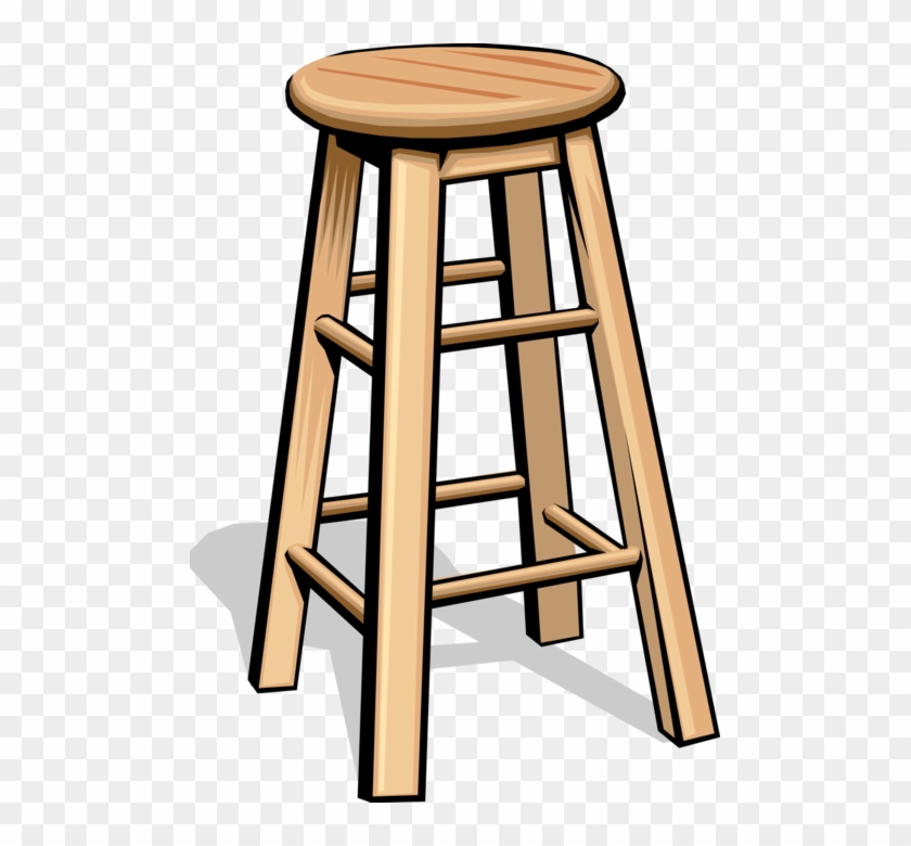 Vector Illustration Of Four-legged Stool Piece Of Furniture - Vector Illustration Of Four-legged Stool Piece Of Furniture #1532435