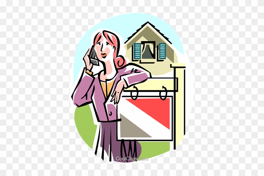 Real Estate Agent On The Telephone Royalty Free Vector - Real Estate Agent On The Telephone Royalty Free Vector #1532593