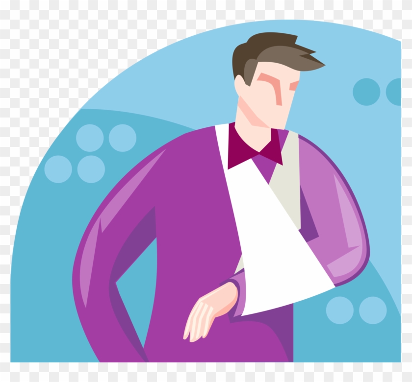 Vector Illustration Of Man With His Arm In Sling From - Vector Illustration Of Man With His Arm In Sling From #1532751
