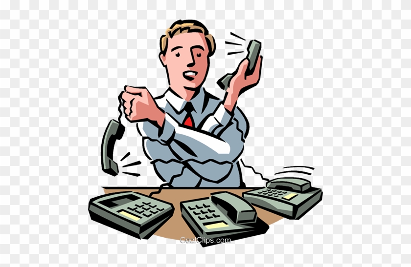 Men On The Phone At Work Royalty Free Vector Clip Art - Men On The Phone At Work Royalty Free Vector Clip Art #1534028