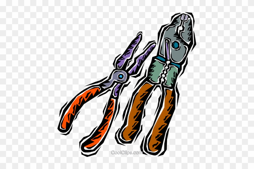 Needle Nose Pliers Royalty Free Vector Clip Art Illustration - Needle Nose Pliers Royalty Free Vector Clip Art Illustration #1534266