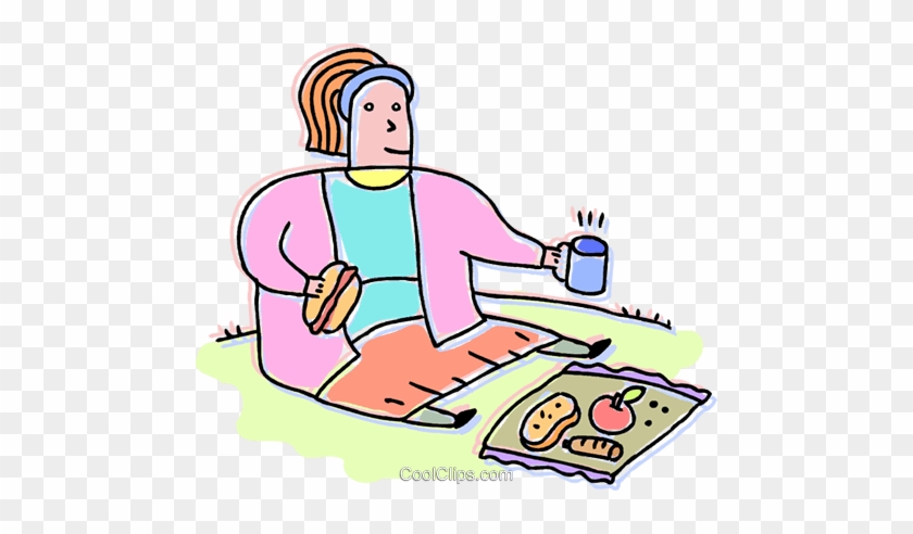 Woman Having A Picnic Royalty Free Vector Clip Art - Woman Having A Picnic Royalty Free Vector Clip Art #1534652