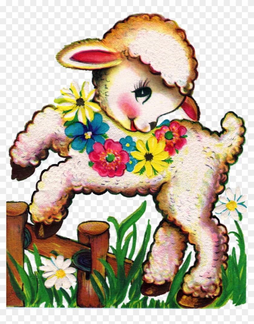 Free Freebie Printable Retro Easter Lamb - Free Freebie Printable Retro Easter Lamb #1535569