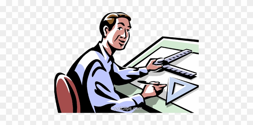 Person Working At A Drafting Table Royalty Free Vector - Person Working At A Drafting Table Royalty Free Vector #1535575