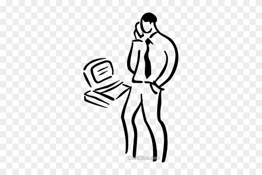 Person On The Phone At Work Royalty Free Vector Clip - Person On The Phone At Work Royalty Free Vector Clip #1535582