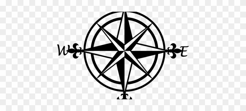 Antique Vector Compass Rose - Antique Vector Compass Rose #1536559