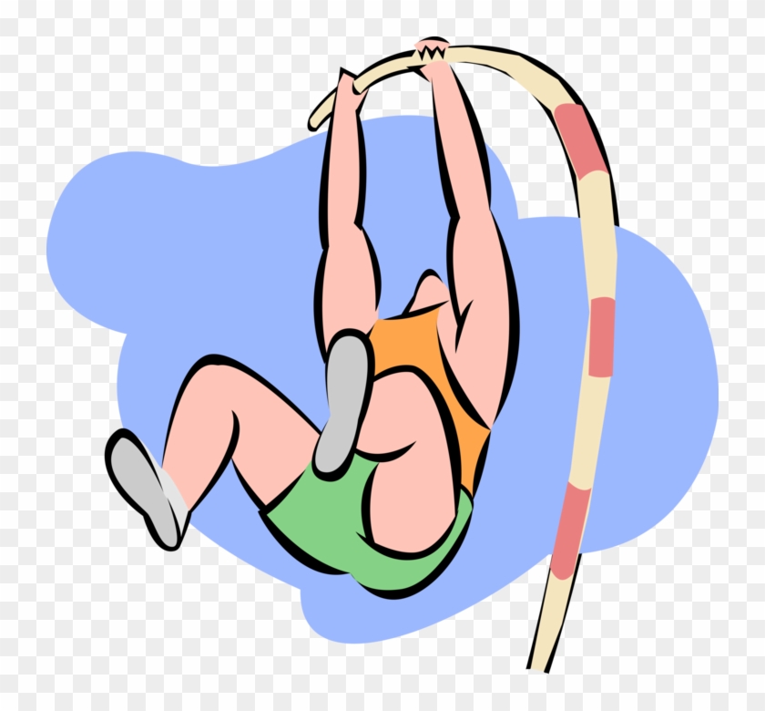 Pole Vaulter Royalty Free Vector Clip Art Illustration - Pole Vaulter Royalty Free Vector Clip Art Illustration #1537045