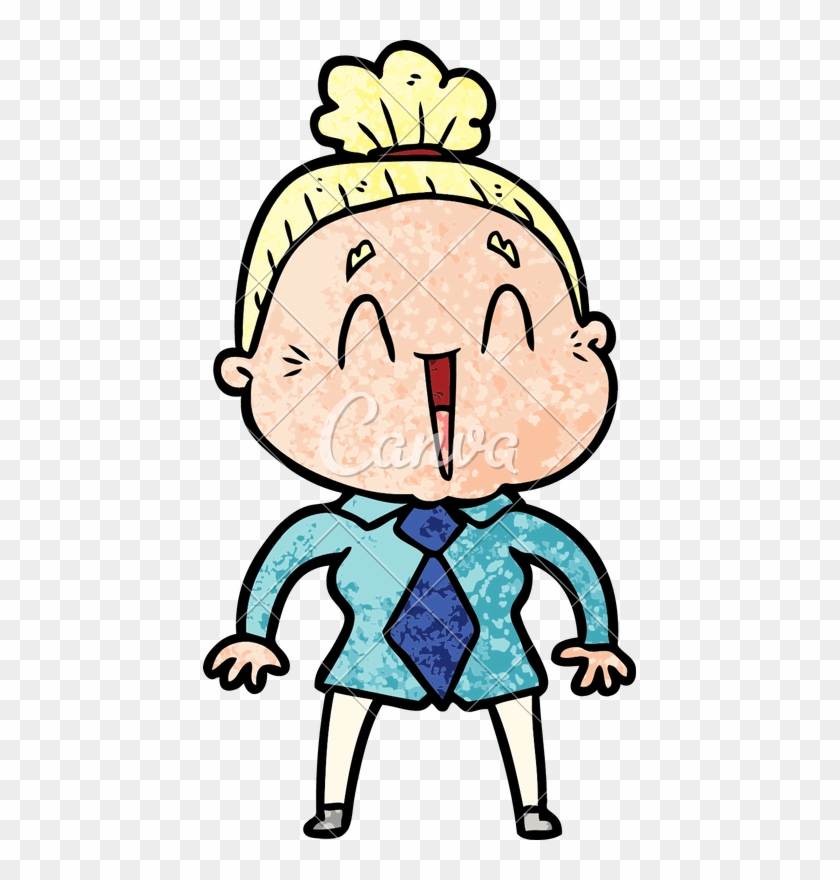 Cartoon Happy Old Lady - Cartoon Happy Old Lady #1537650