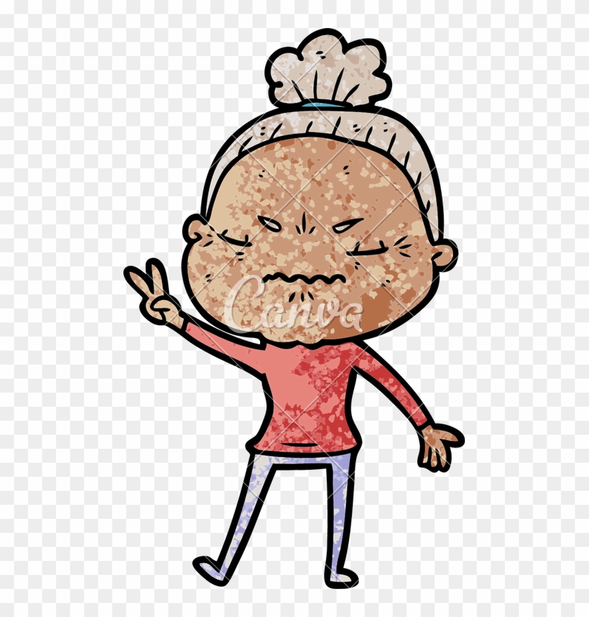Cartoon Annoyed Old Lady - Cartoon Annoyed Old Lady #1537657