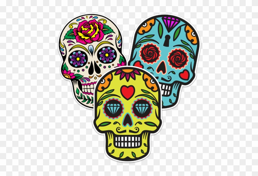 Calavera Sugar Skull Car Stickers And Decals - Calavera Sugar Skull Car Stickers And Decals #1538099