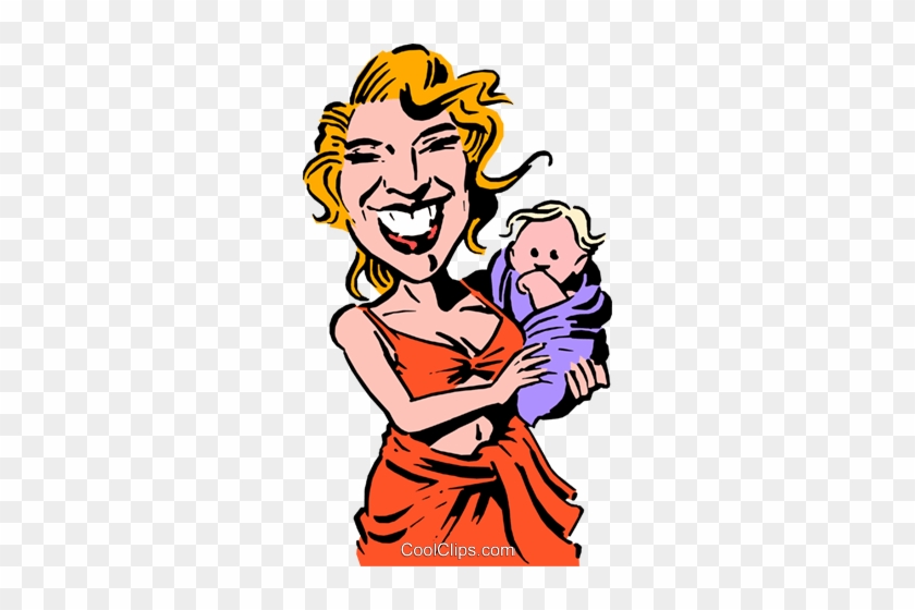 Cartoon Mother & Child Royalty Free Vector Clip Art - Cartoon Mother & Child Royalty Free Vector Clip Art #1538221