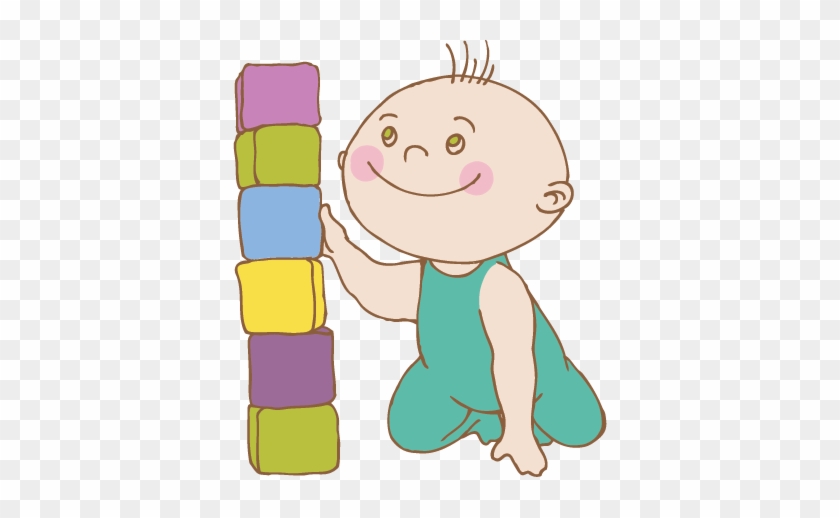 Kid With Coloured Blocks Kids Sticker - Kid With Coloured Blocks Kids Sticker #1538320