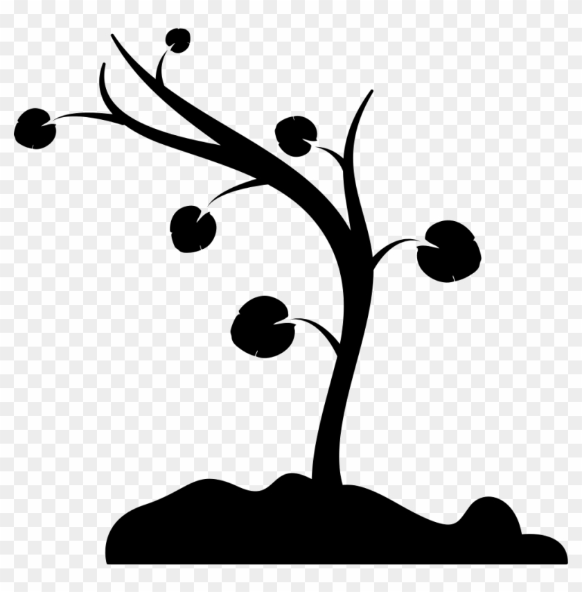 Tree Curved To Left With Few Leaves And Branches Svg - Tree Curved To Left With Few Leaves And Branches Svg #1539079