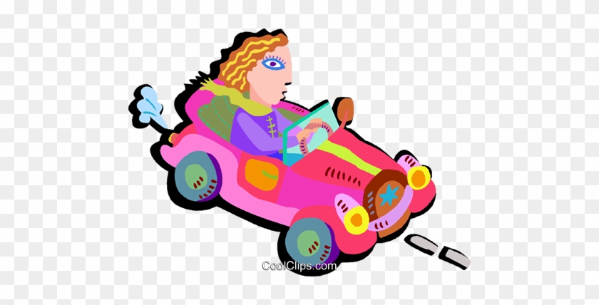 Driving Car Royalty Free Vector Clip Art Illustration - Driving Car Royalty Free Vector Clip Art Illustration #1539623