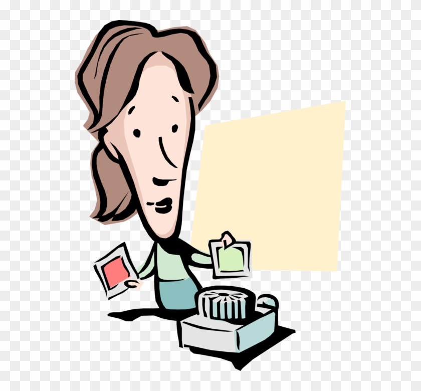 Vector Illustration Of Businesswoman With 35mm Slides - Vector Illustration Of Businesswoman With 35mm Slides #1539645