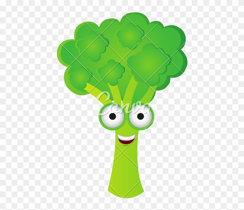 Color Kawaii Happy Broccoli Icon - Color Kawaii Happy Broccoli Icon #1540063
