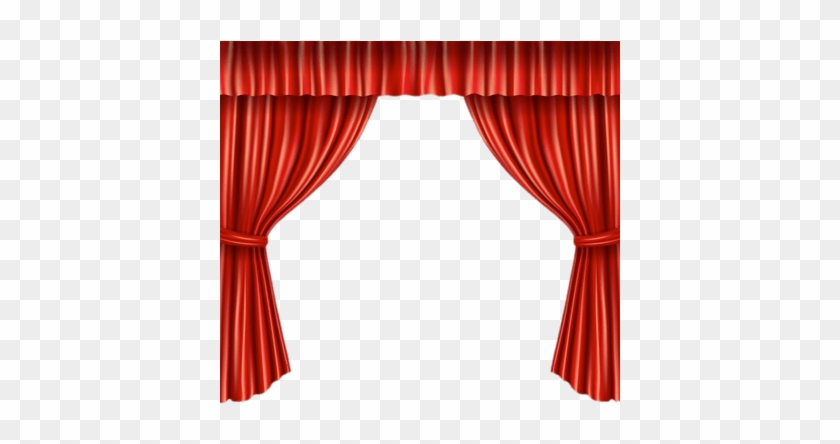Open Red Stage Curtains With Tie Backs - Open Red Stage Curtains With Tie Backs #1540545