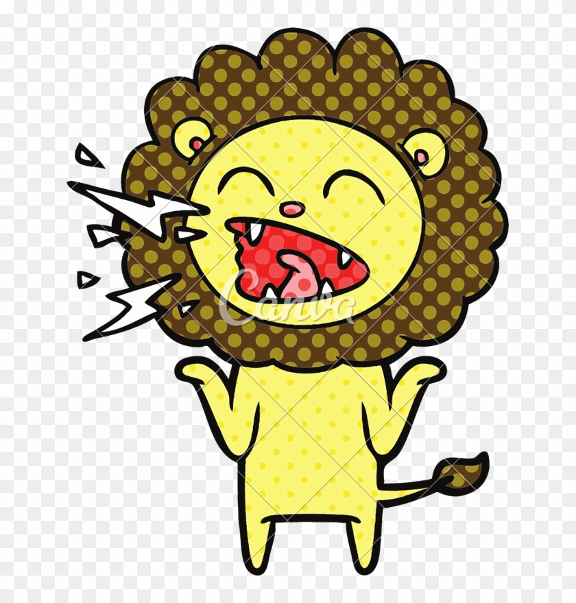 Cartoon Roaring Lion - Cartoon Roaring Lion #1541085