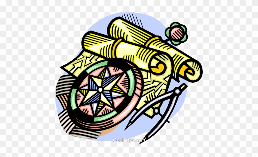 Mariner's Charts And Compass Royalty Free Vector Clip - Mariner's Charts And Compass Royalty Free Vector Clip #1541307