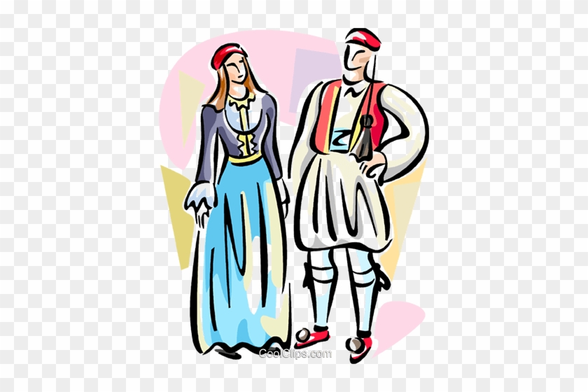 Traditional Greek Costumes Royalty Free Vector Clip - Traditional Greek Costumes Royalty Free Vector Clip #1541366
