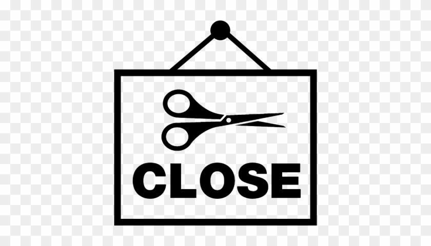 Close Hair Salon Signal With Scissors Image Hanging - Close Hair Salon Signal With Scissors Image Hanging #1541463