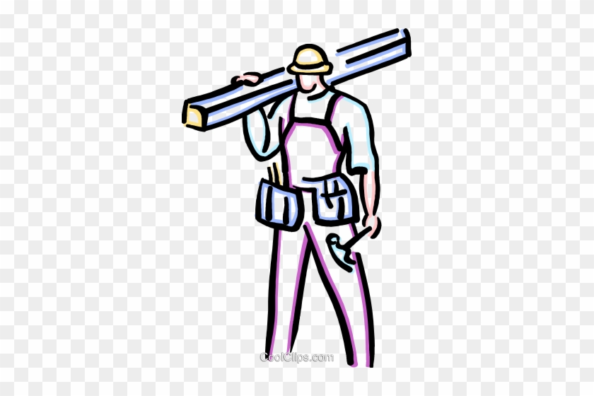 Carpenter With Hammer And Lumber Royalty Free Vector - Carpenter With Hammer And Lumber Royalty Free Vector #1541636