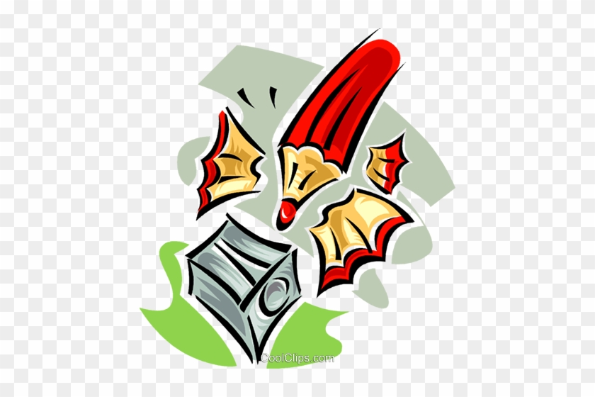Red Pencil And A Pencil Sharpener Royalty Free Vector - Red Pencil And A Pencil Sharpener Royalty Free Vector #1542018
