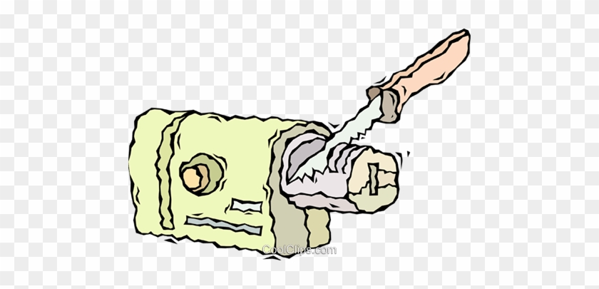 Knife Sharpener Royalty Free Vector Clip Art Illustration - Knife Sharpener Royalty Free Vector Clip Art Illustration #1542026