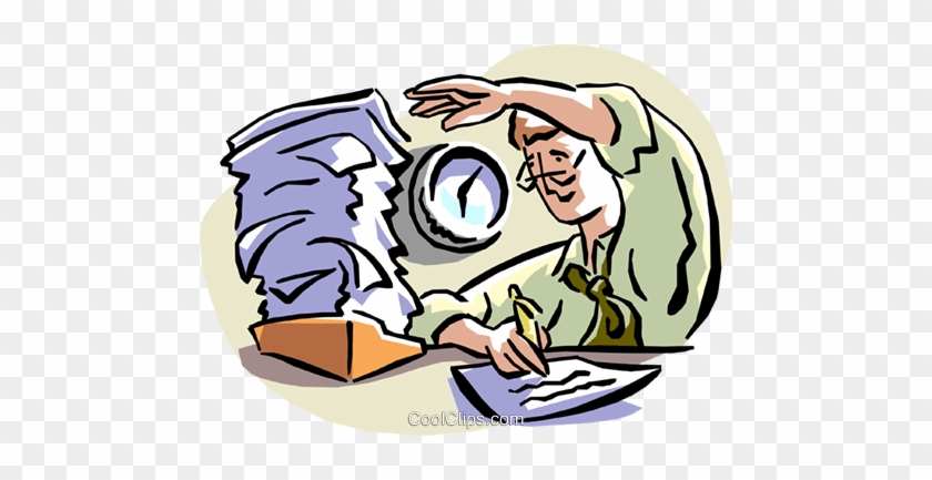 Working Overtime Royalty Free Vector Clip Art Illustration - Working Overtime Royalty Free Vector Clip Art Illustration #1542794