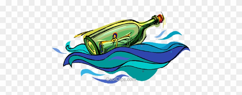 Message In A Bottle Royalty Free Vector Clip Art Illustration - Message In A Bottle Royalty Free Vector Clip Art Illustration #1544111