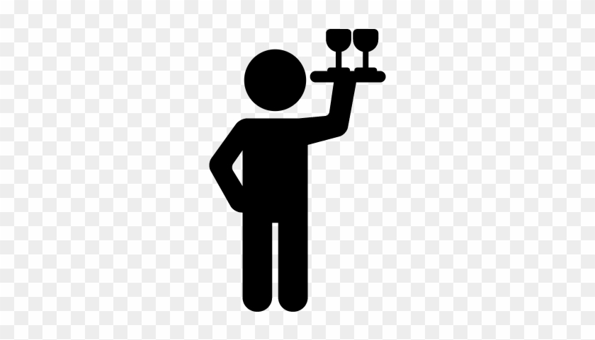 Man Serving Two Drinks Vector - Man Serving Two Drinks Vector #1544115