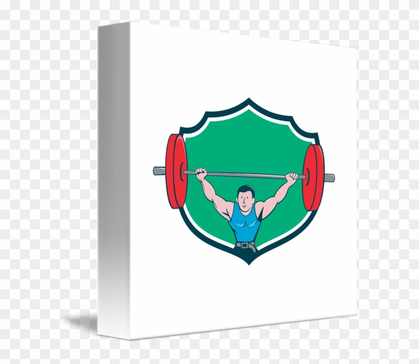 Weightlifter Deadlift Lifting Weights Shield Carto - Weightlifter Deadlift Lifting Weights Shield Carto #1544227